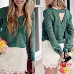 Cabi Bountiful Floral Sheer Long Sleeve Blouse, Style # 5208, Size Large